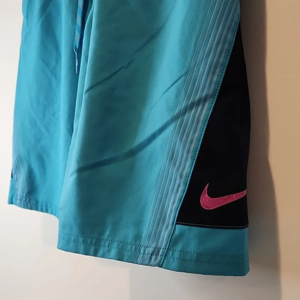 Nike Swim Trunks Bathing Suit With Lining Men's Sz Small Baby Blue EUC NICE!